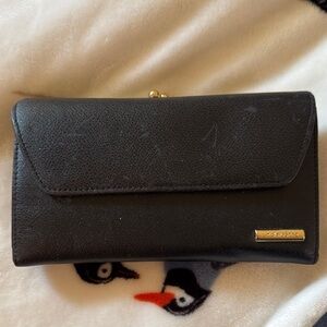 Liz Claiborne Black Wallet with Gold Accent